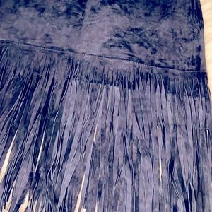 Vintage baquero navy blue skirt. Suede leather!